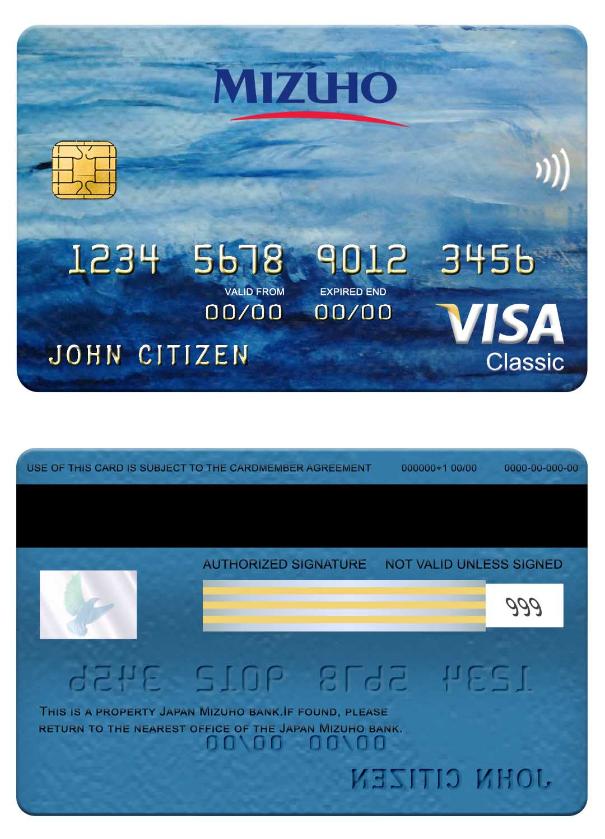 Japan Mizuho bank visa classic card